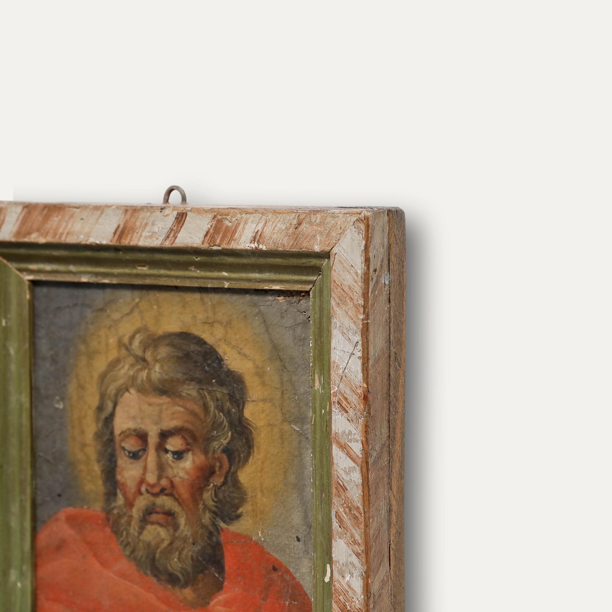19th Century Oil - Study of a Saint For Sale 1