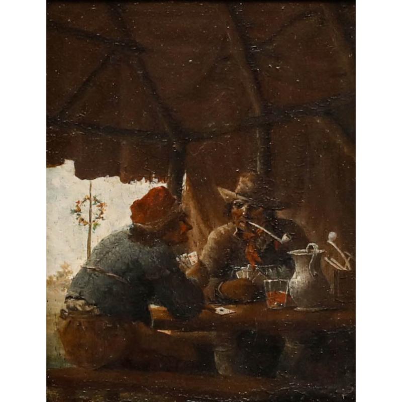 Huile du 19e siècle - Scène de taverne - Painting de Unknown