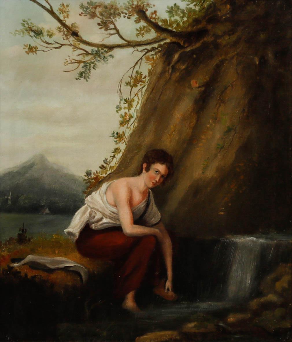 Huile du 19e siècle - The Bather - Painting de Unknown