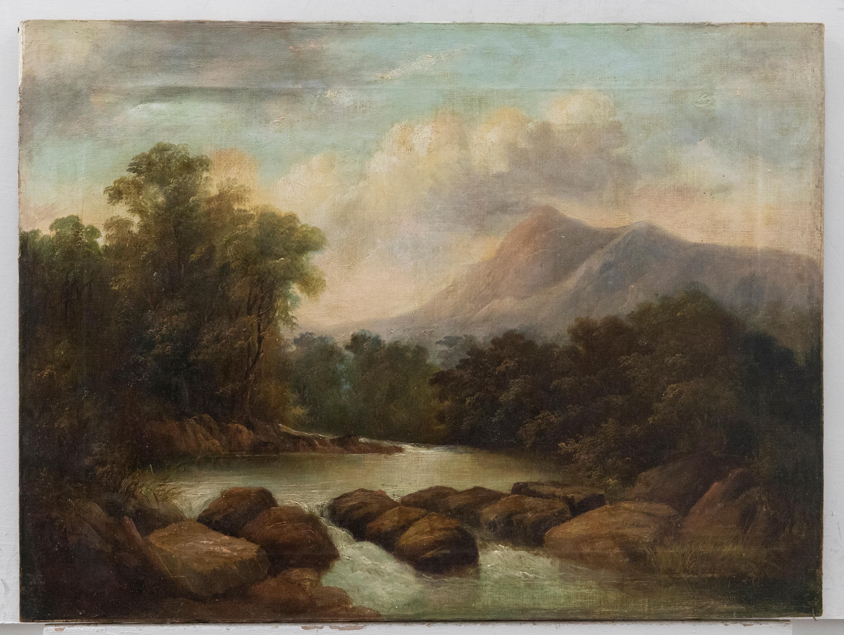 19th Century Oil - The Lledr Valley - Painting by Unknown