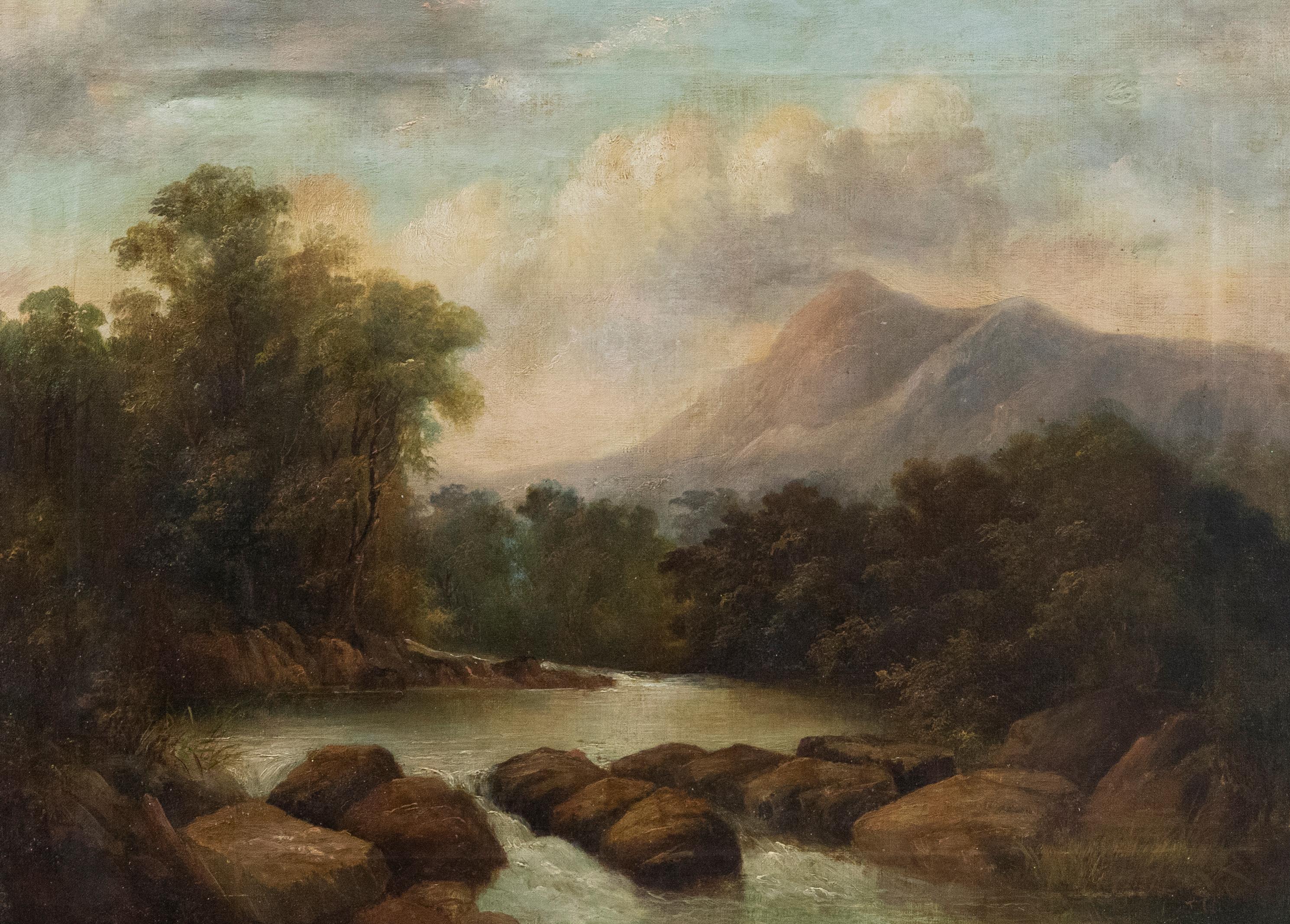 Unknown Landscape Painting - 19th Century Oil - The Lledr Valley