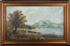 Antique 19th Century Oil - The Mountain Lake