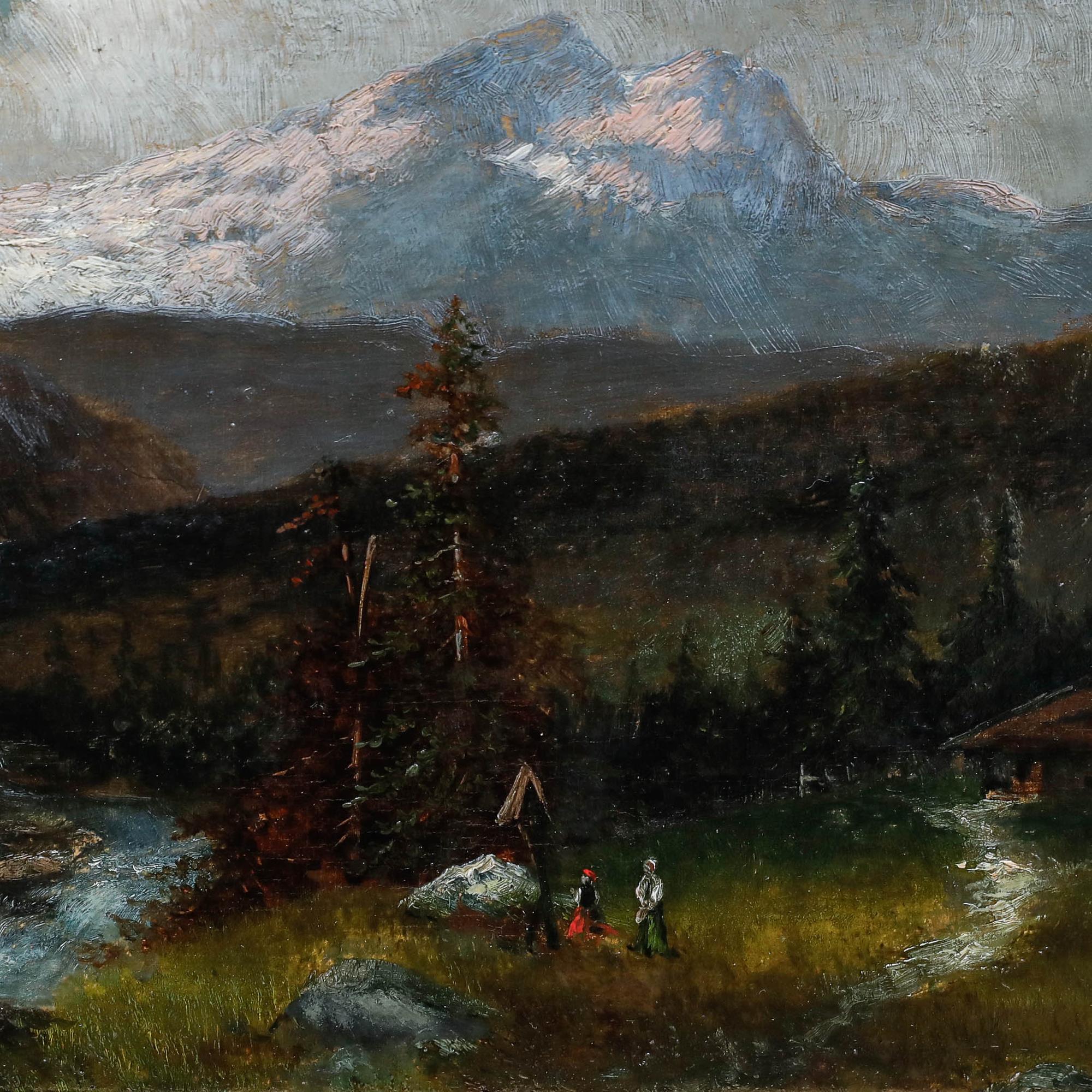 Öl des 19. Jahrhunderts - Der Bergfluss im Angebot 1