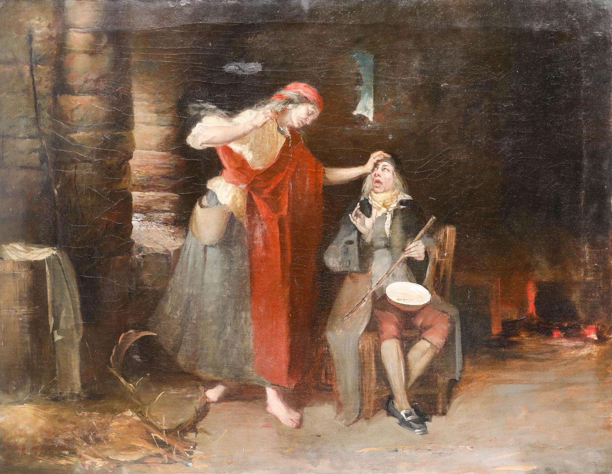 19th Century Oil - The Reluctant Patient - Painting by Unknown