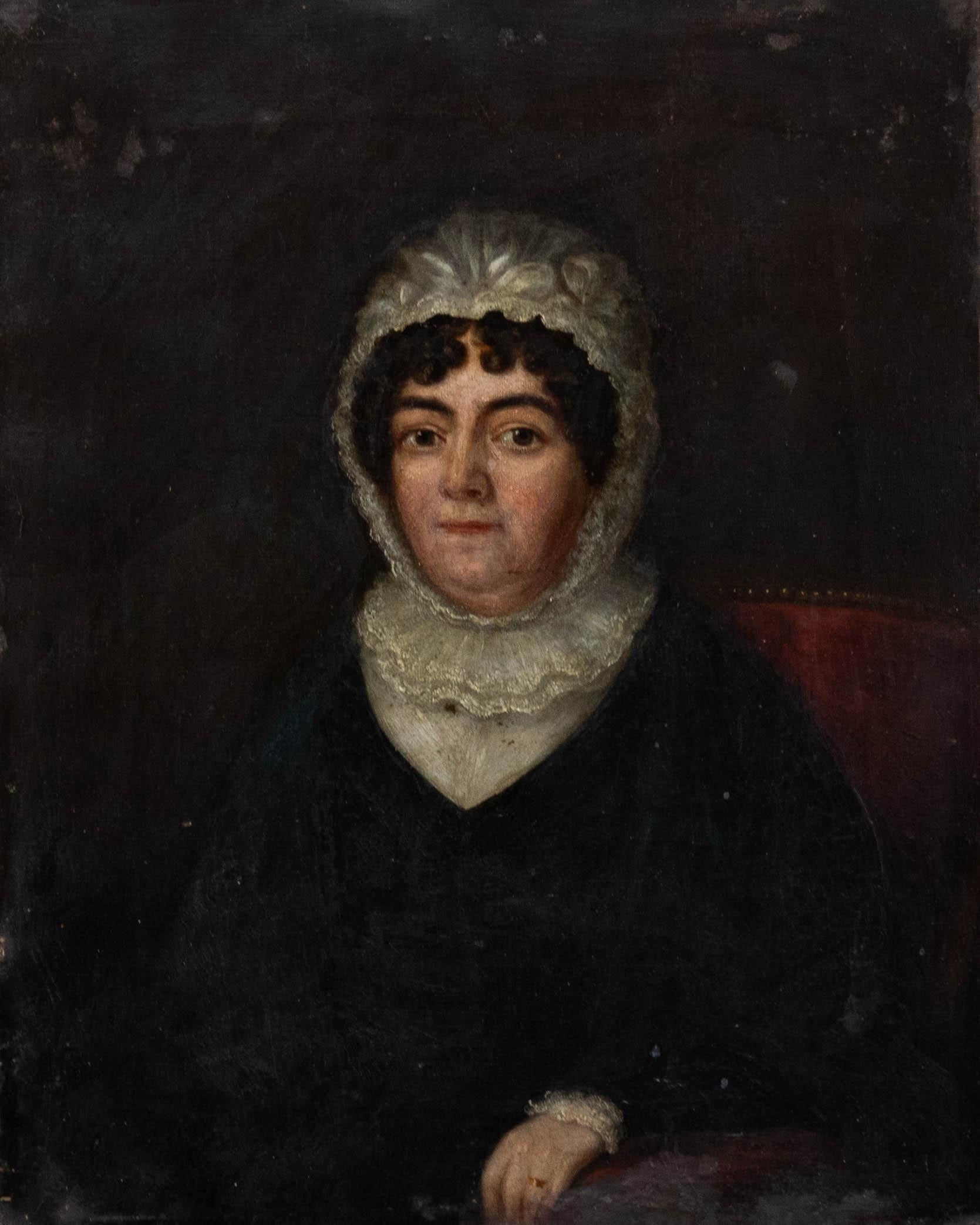Unknown Portrait Painting - 19th Century Oil - Victorian Lady