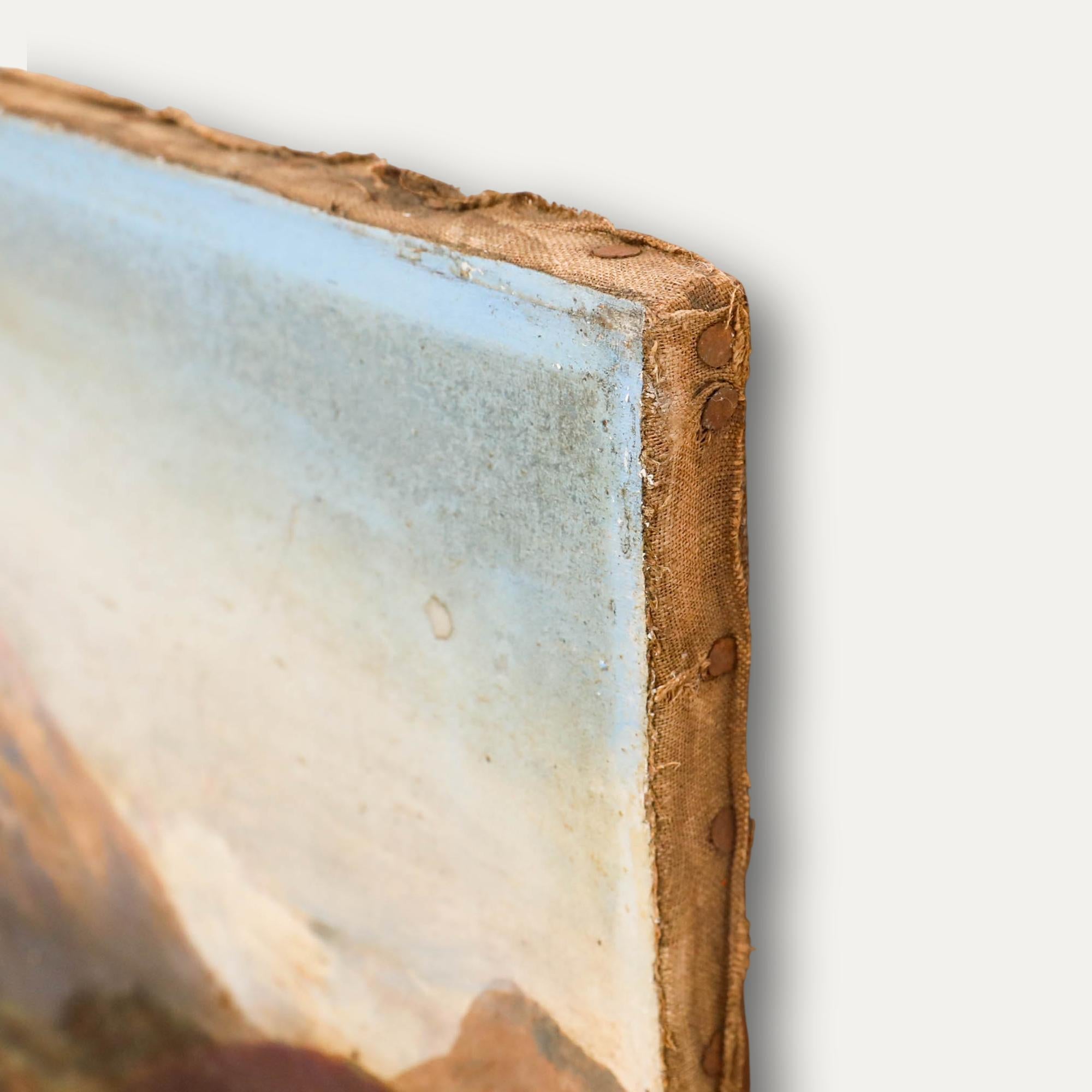 19th Century Oil - Village in the Alps For Sale 1