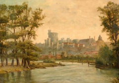 19th Century Oil - Windsor Castle from the River