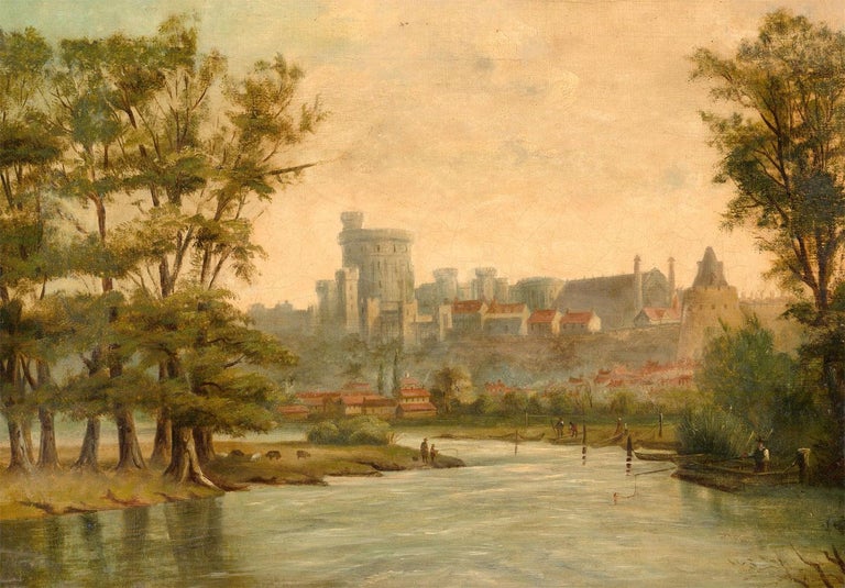 Unknown - 19th Century Oil - Windsor Castle from the River For Sale at ...