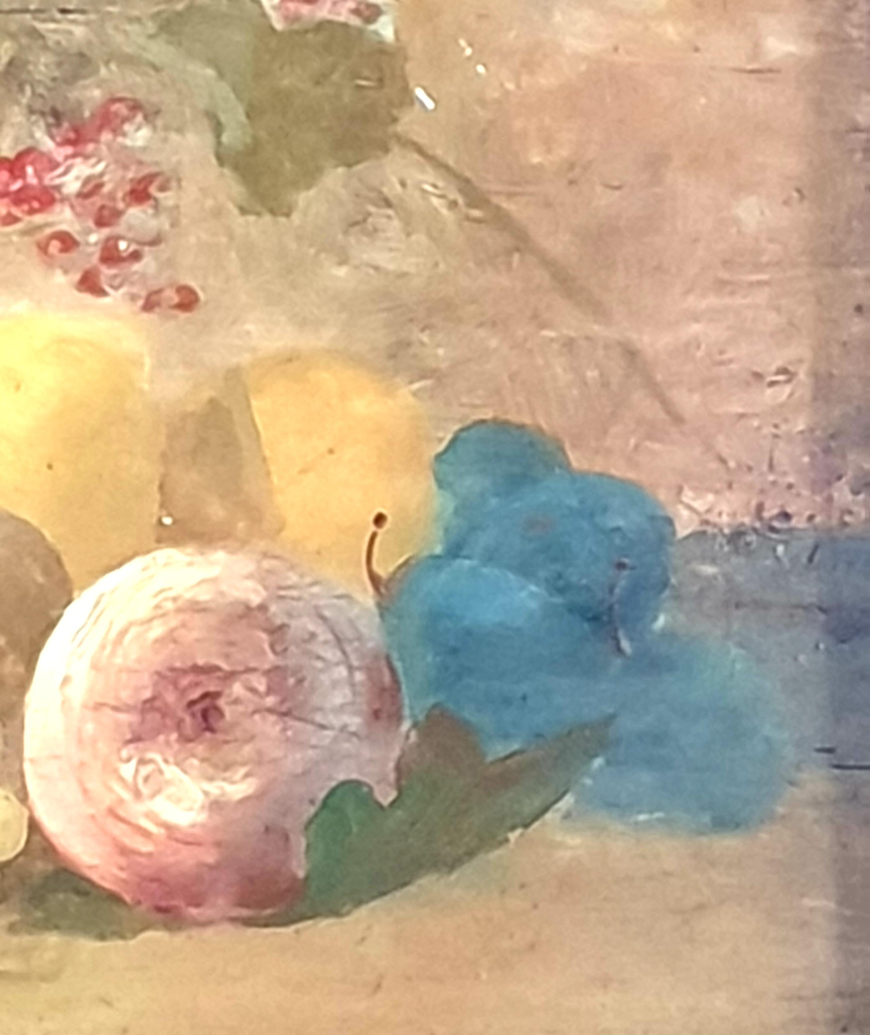 19th Century Overdoor Trumeau, Still Life Oil on Panel of a Cornucopia of Fruit. For Sale 6