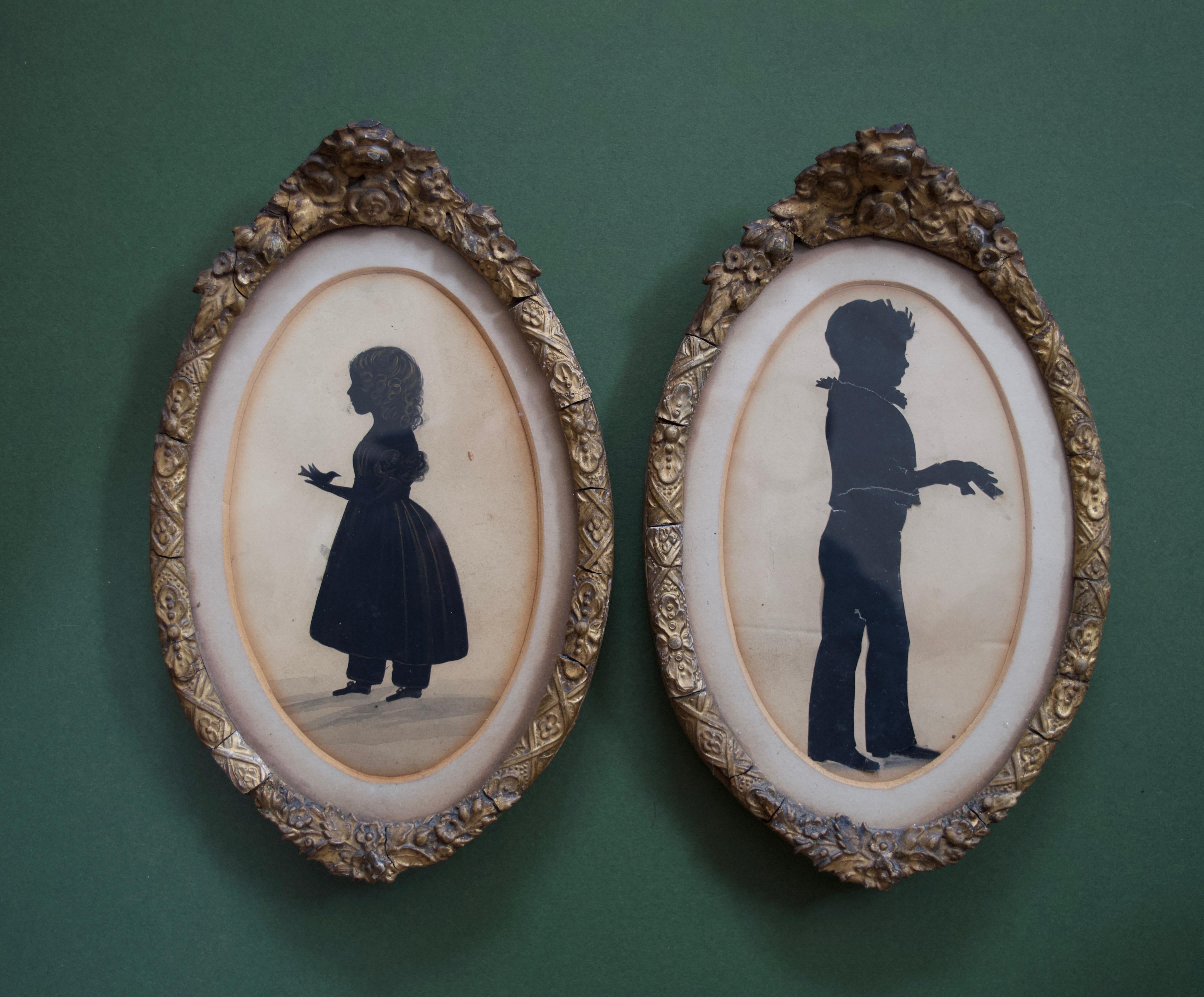 19th Century Pair of Antique silhouettes of children 6