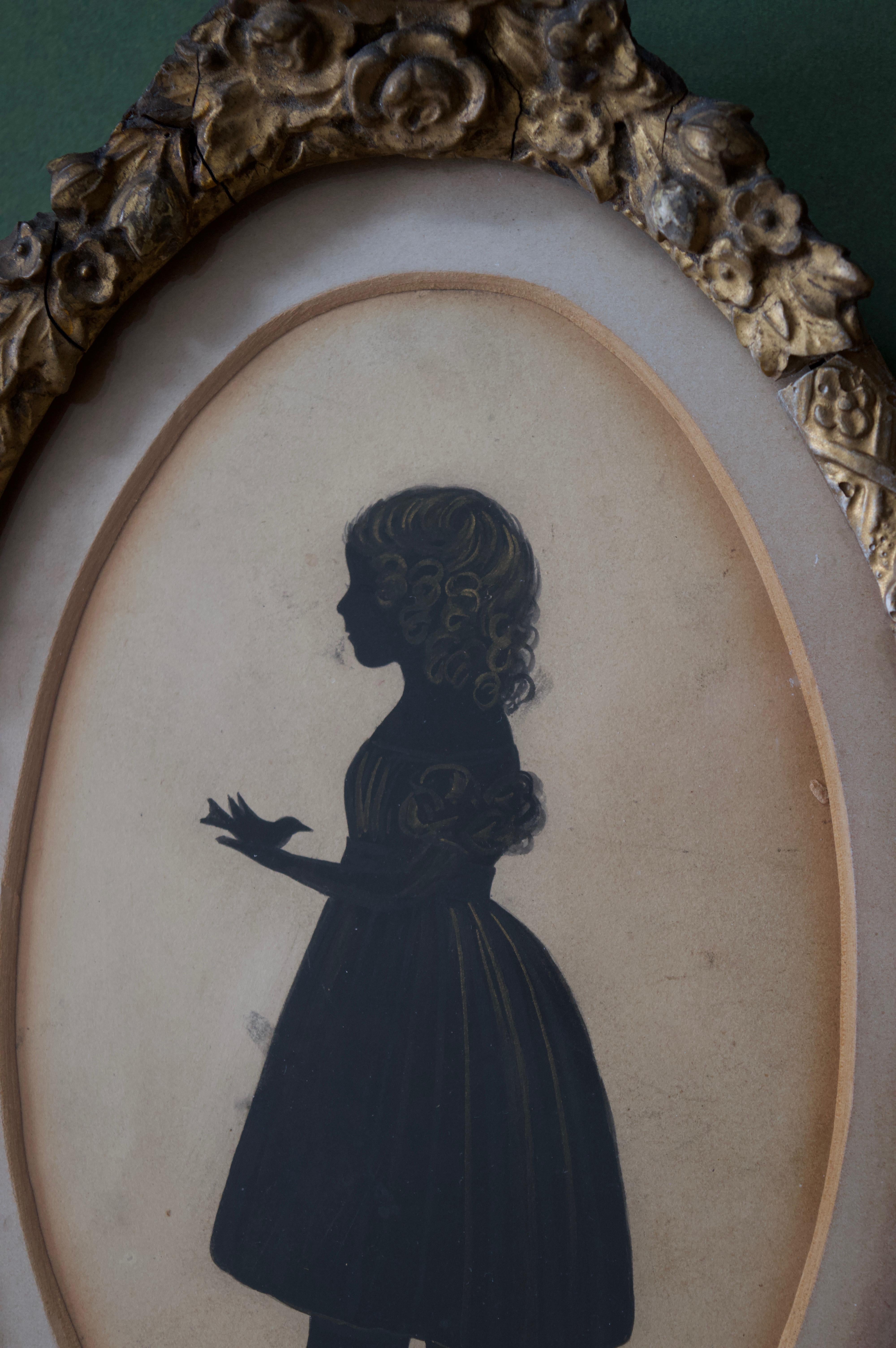 19th Century Pair of Antique silhouettes of children 1