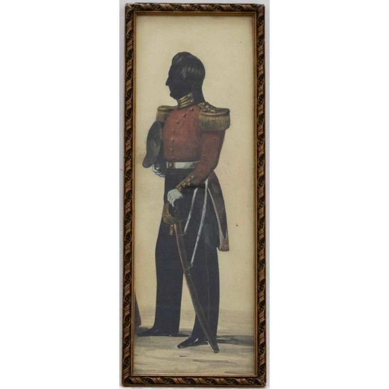 Unknown Figurative Painting - 19th Century Paper Silhouette - Lieutenant Col Stephen Robson, Bombay Regiment
