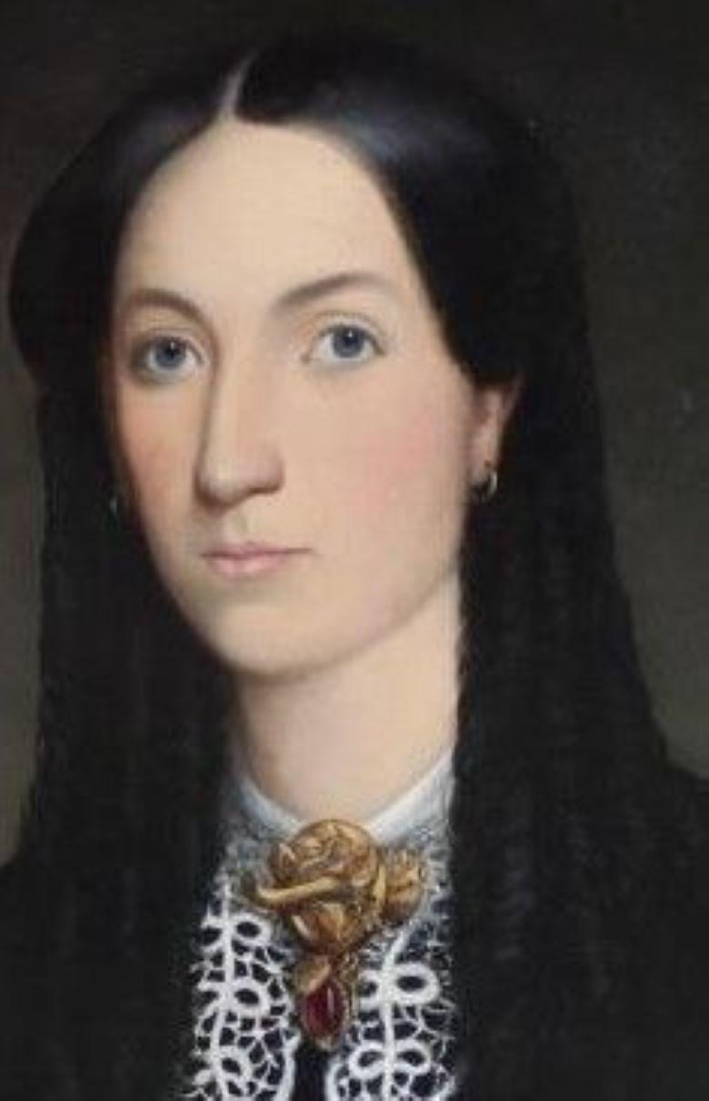 19. Jahrhundert, Porträt einer jungen Frau, Öl auf Leinwand – Painting von Unknown
