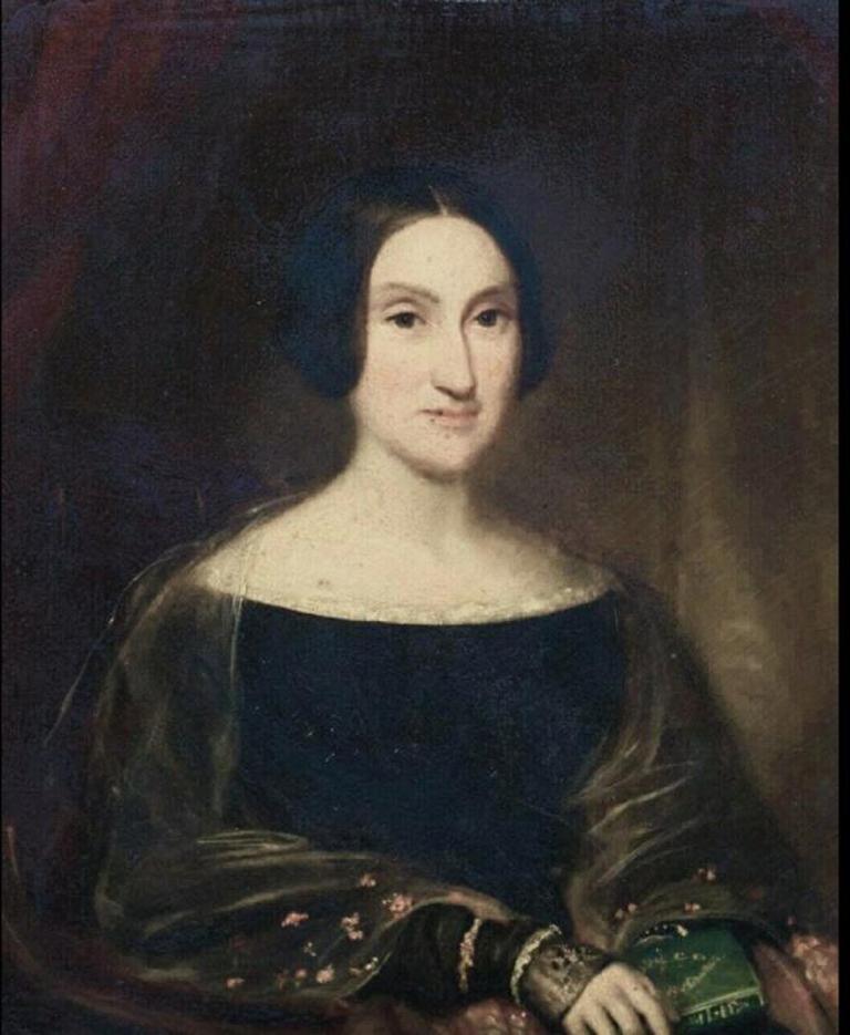 19th Century Portrait Traditionally Identified as Mary Shelley (1797-1851) - Painting by Unknown
