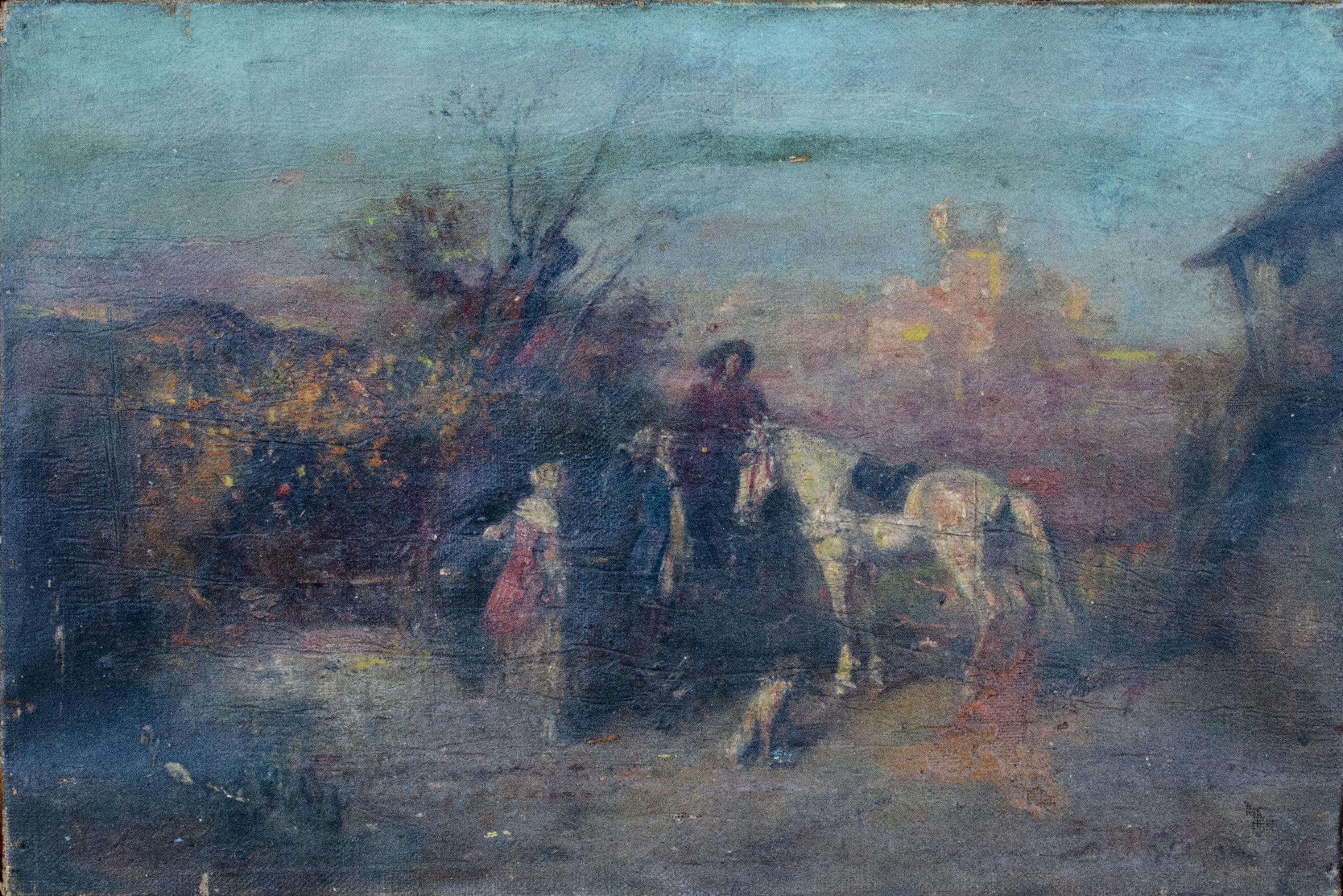 Unknown Figurative Painting - 19th Century Spanish Impressionist Painting
