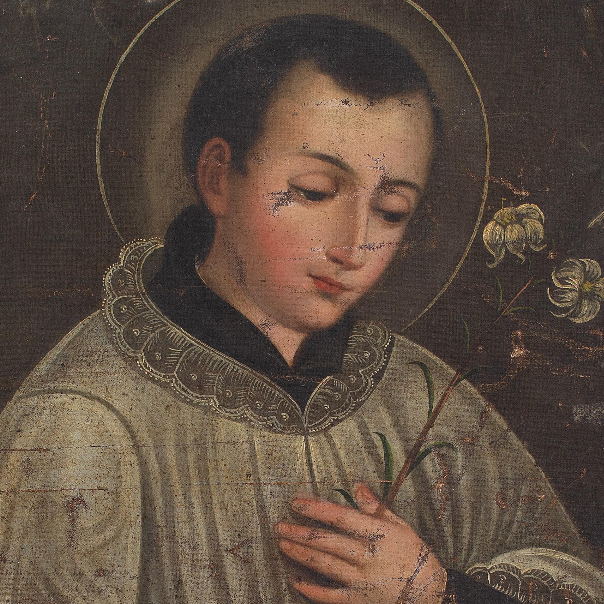 19th-Century Spanish School, St Aloysius Gonzaga, Oil Painting 4