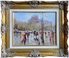 19th century style French impressionist cityscape of Paris - Galien Laloue