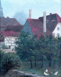 19th Century Sussex Landscape with Chickens
