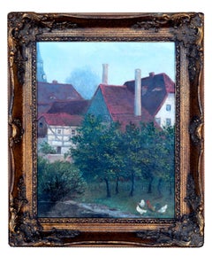 19th Century Sussex Landscape with Chickens