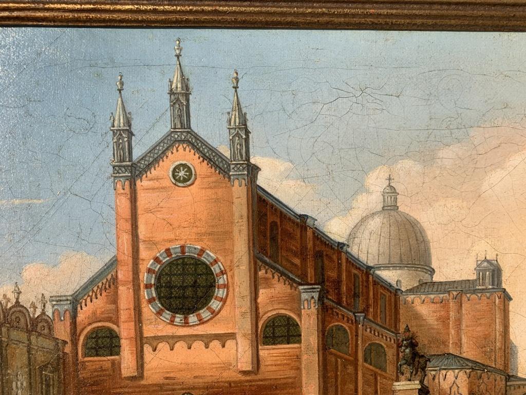 Pintor veneciano vedutista - Pintura paisajista del siglo XIX - Vista de Venecia en venta 2