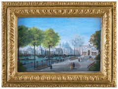 19th century Venetian landscape - Venice - Tempera on paper gouache