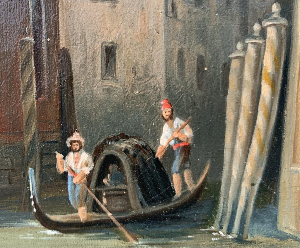 Vedutist Venetian painter - 19th century landscape painting - Venice view Italy For Sale 5