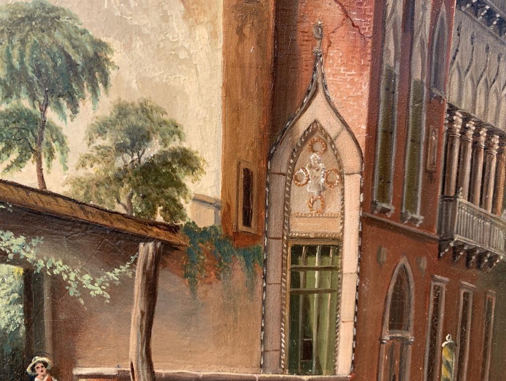 Vedutist Venetian painter - 19th century landscape painting - Venice view Italy For Sale 8