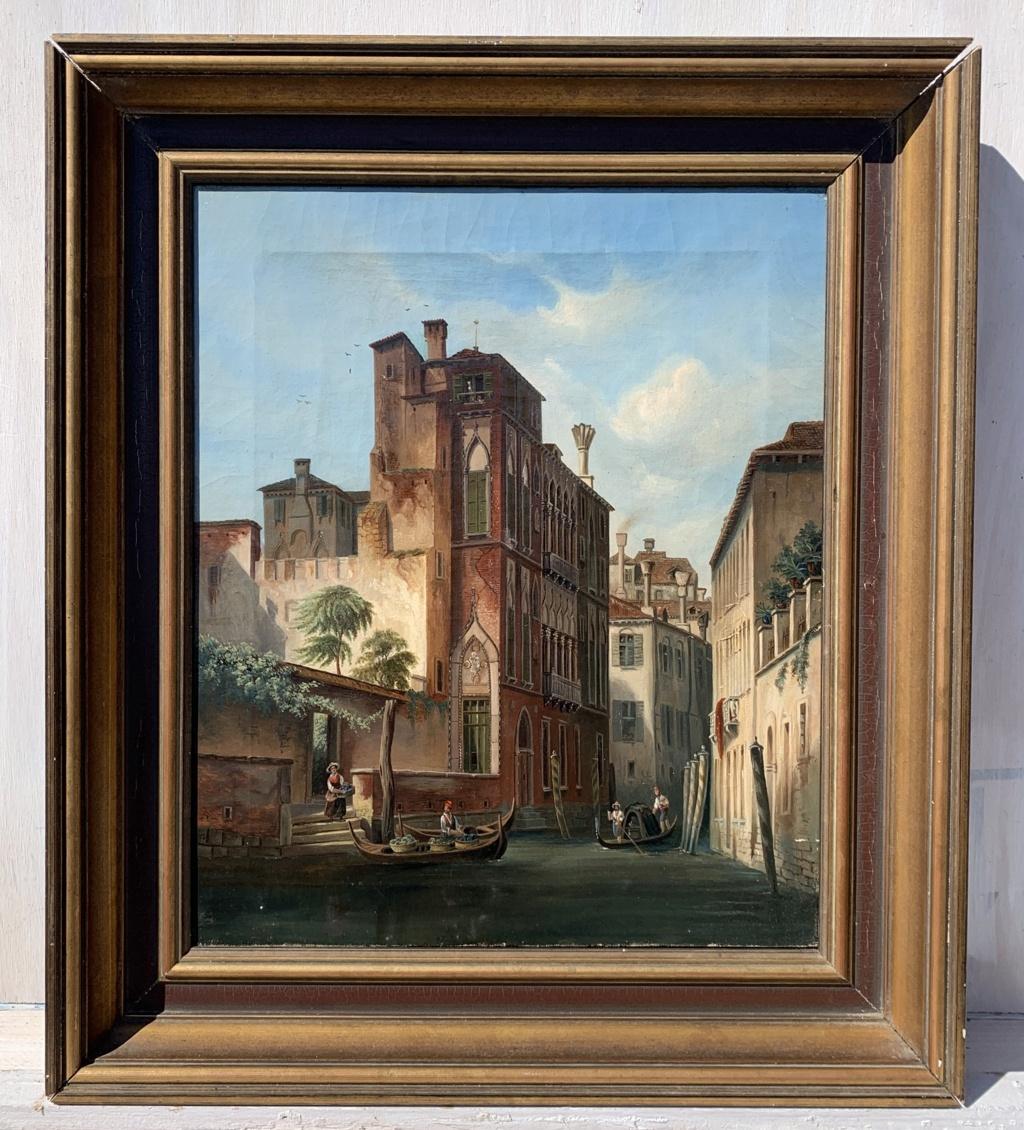 Vedutist Venetian painter - 19th century landscape painting - Venice view Italy - Painting by Unknown