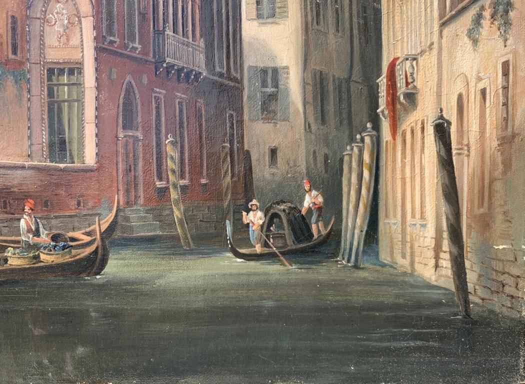 Vedutist Venetian painter - 19th century landscape painting - Venice view Italy - Old Masters Painting by Unknown