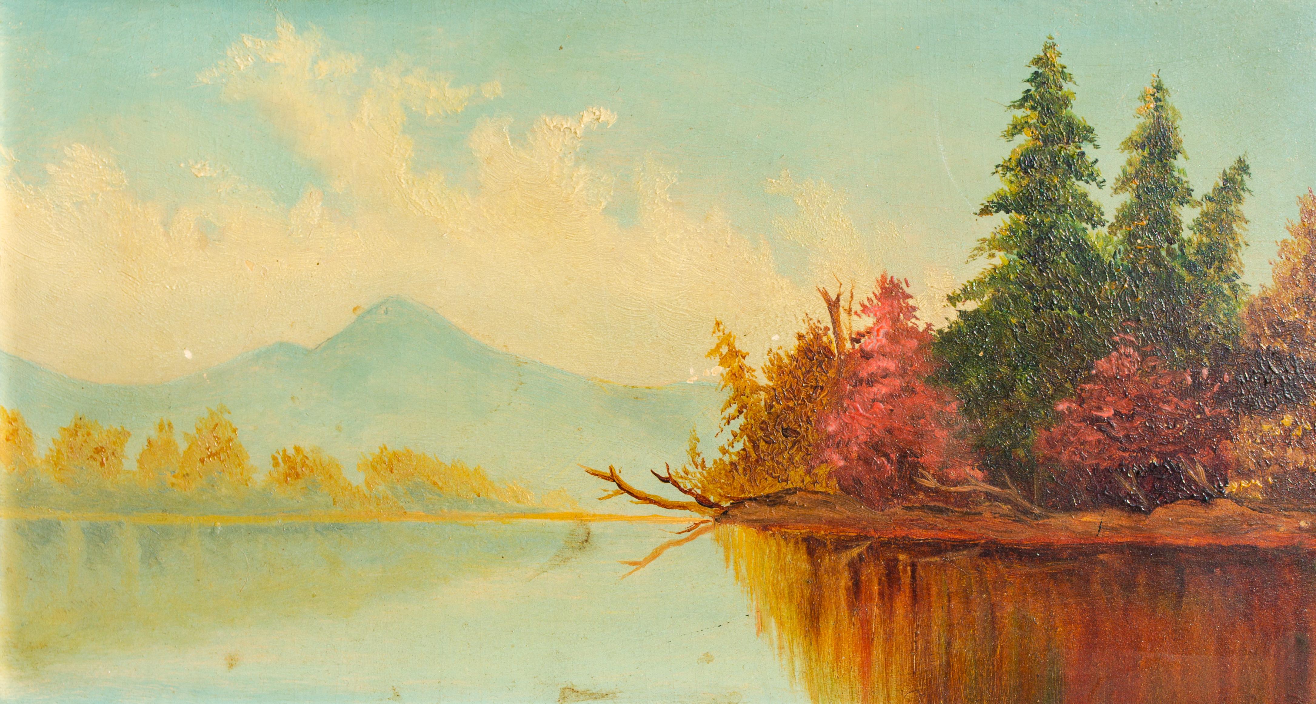 Weiße Berglandschaft des 19. Jahrhunderts, unbekannte amerikanische Schule – Painting von Unknown