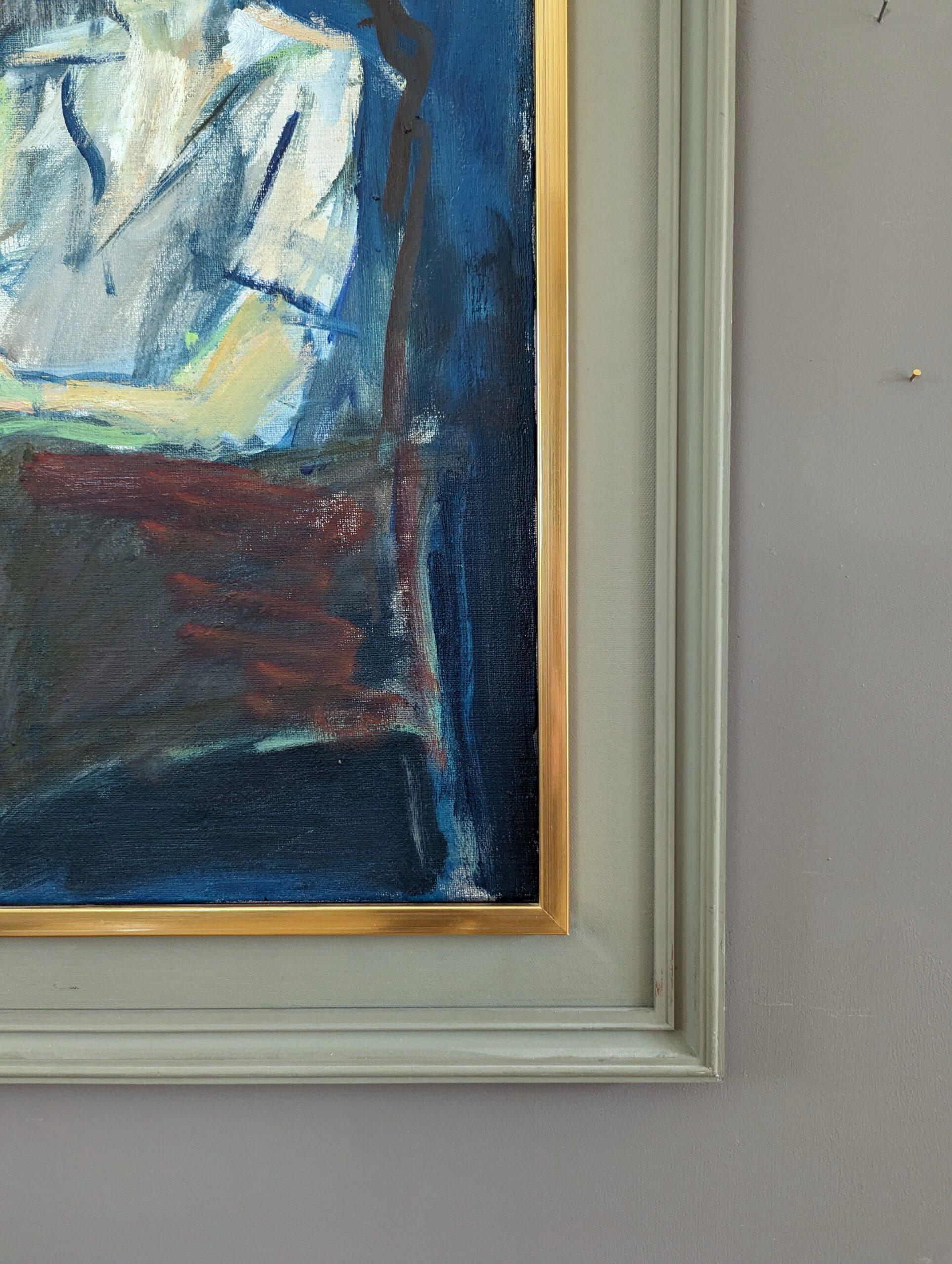 2000 Pittura ad olio figurativa astratta contemporanea - Lettura alla finestra 3