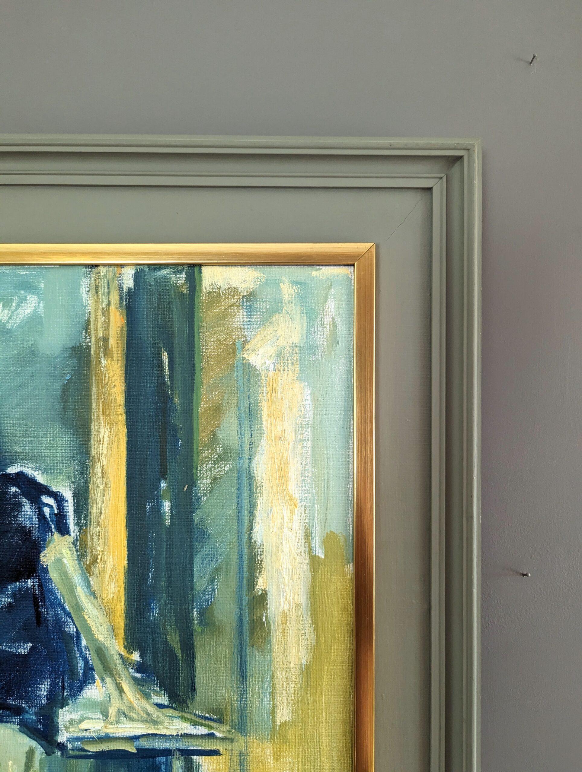 2000 Pintura al óleo figurativa contemporánea semiabstracta - Confort en venta 6