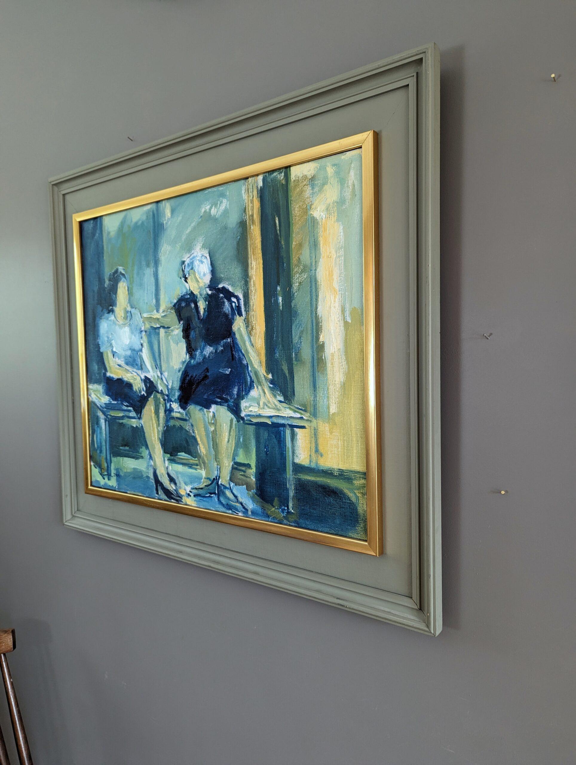 2000 Pintura al óleo figurativa contemporánea semiabstracta - Confort en venta 3