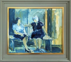 2000 Pittura ad olio figurativa semi-astratta contemporanea - Comfort