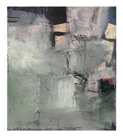 Abstraktes Ölgemälde auf Stretched Canvas, Neutral, 2001