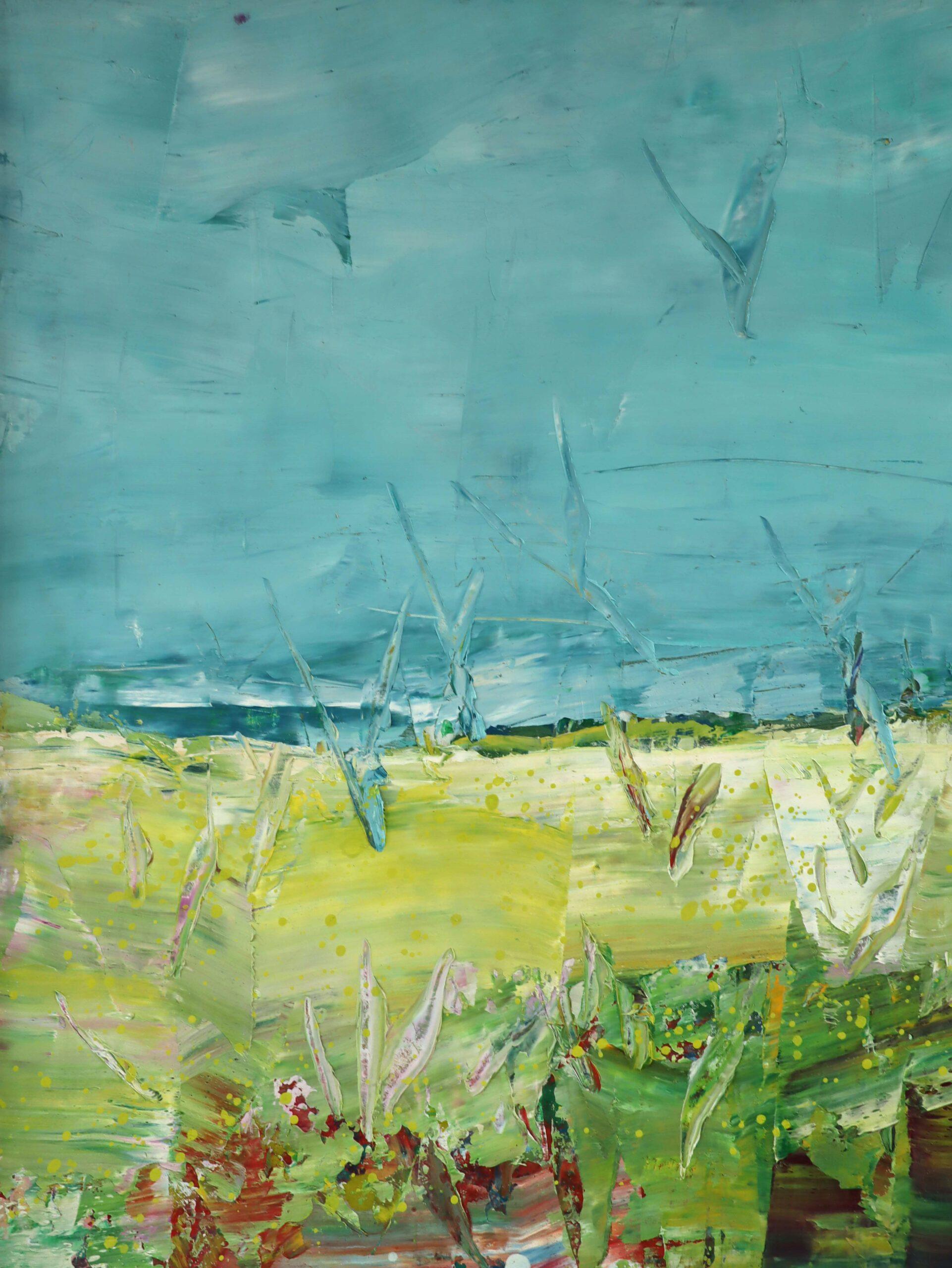2003 Pittura ad olio contemporanea originale di paesaggio astratto - Strati d'estate 5