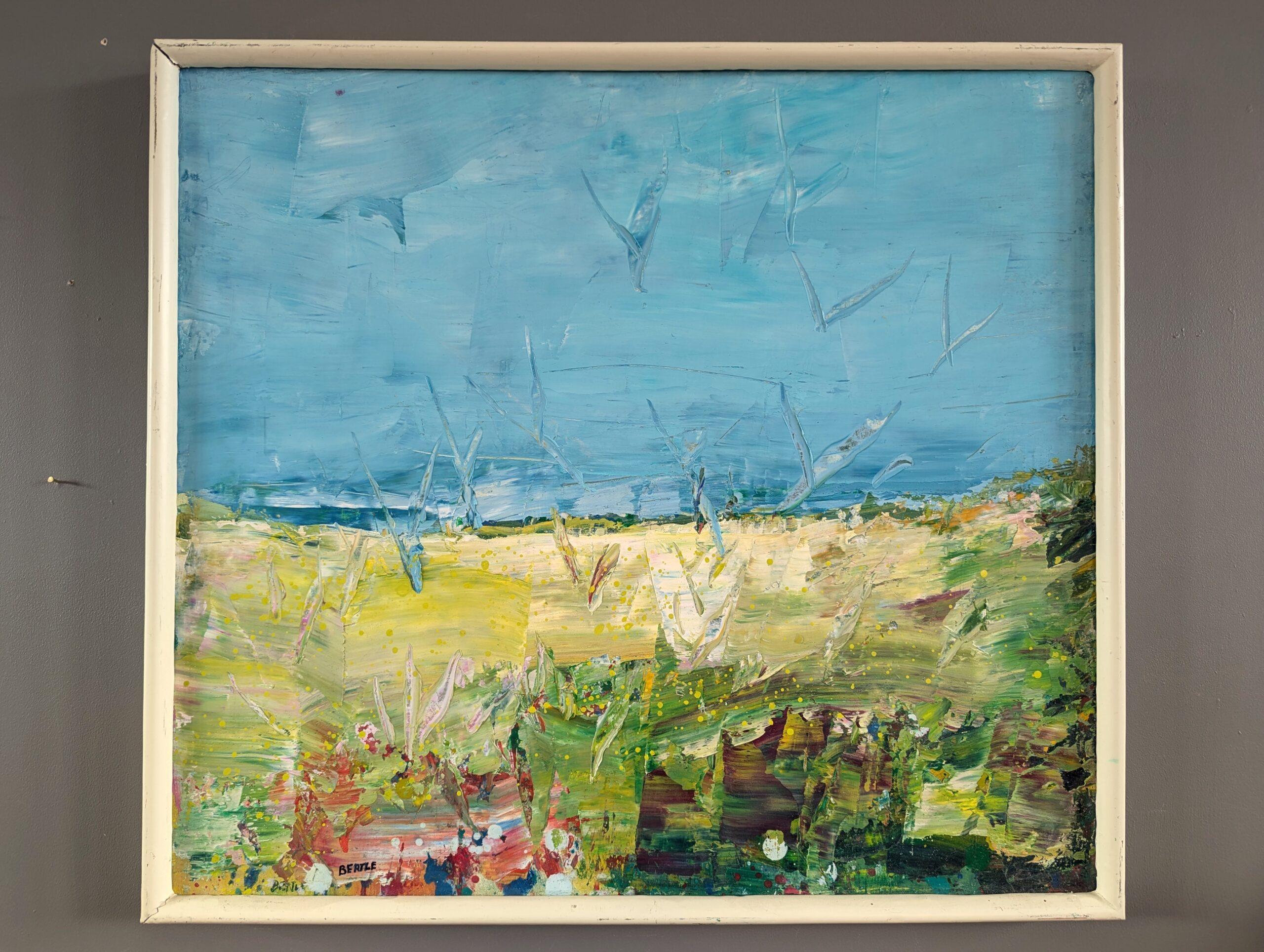 2003 Pittura ad olio contemporanea originale di paesaggio astratto - Strati d'estate - Painting di Unknown
