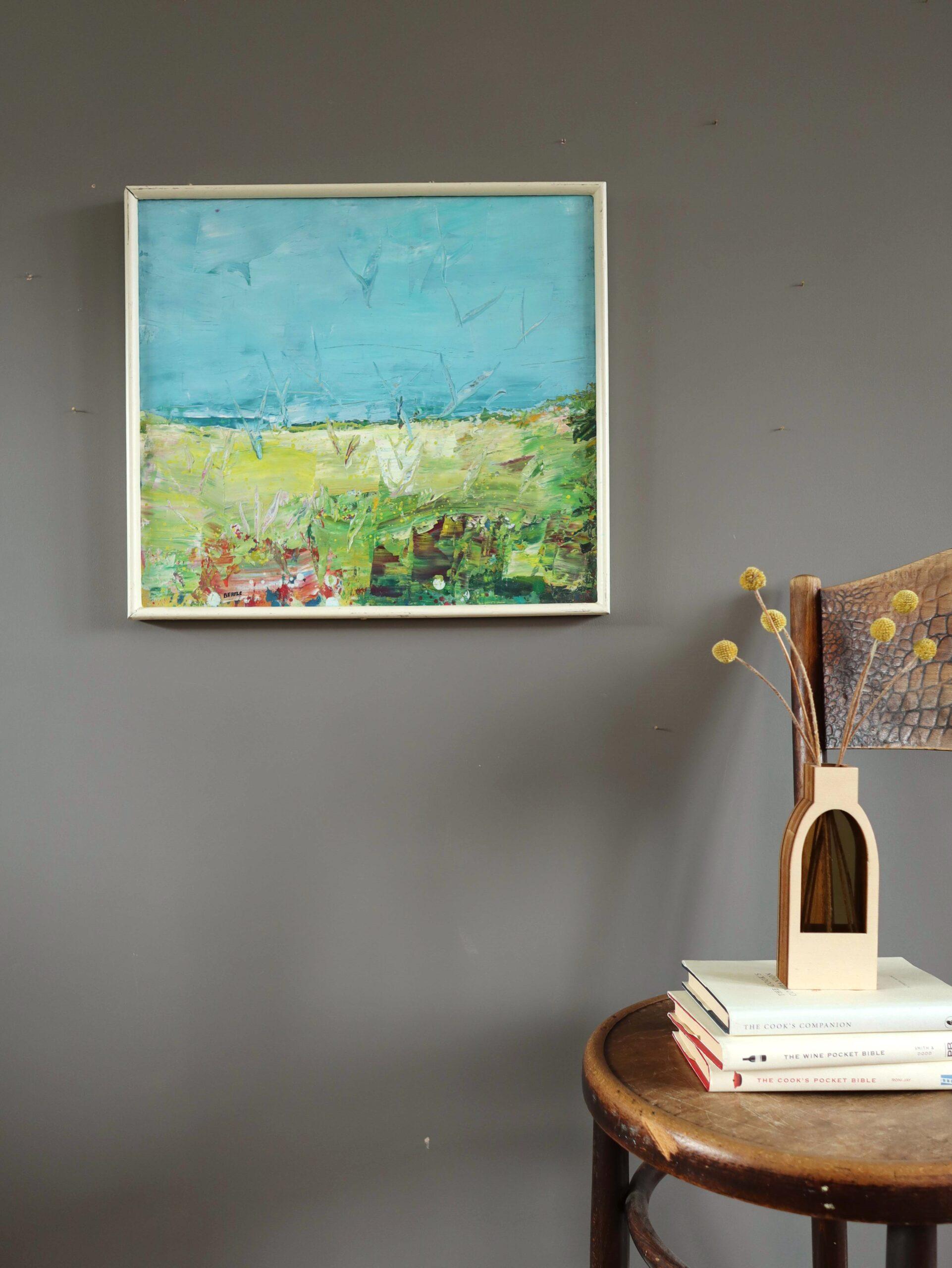 2003 Pittura ad olio contemporanea originale di paesaggio astratto - Strati d'estate - Painting Moderno di Unknown