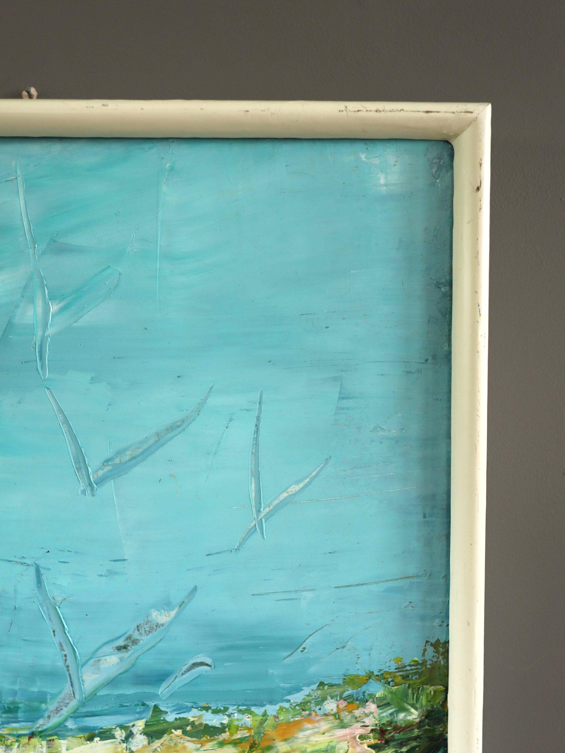 2003 Pittura ad olio contemporanea originale di paesaggio astratto - Strati d'estate 2