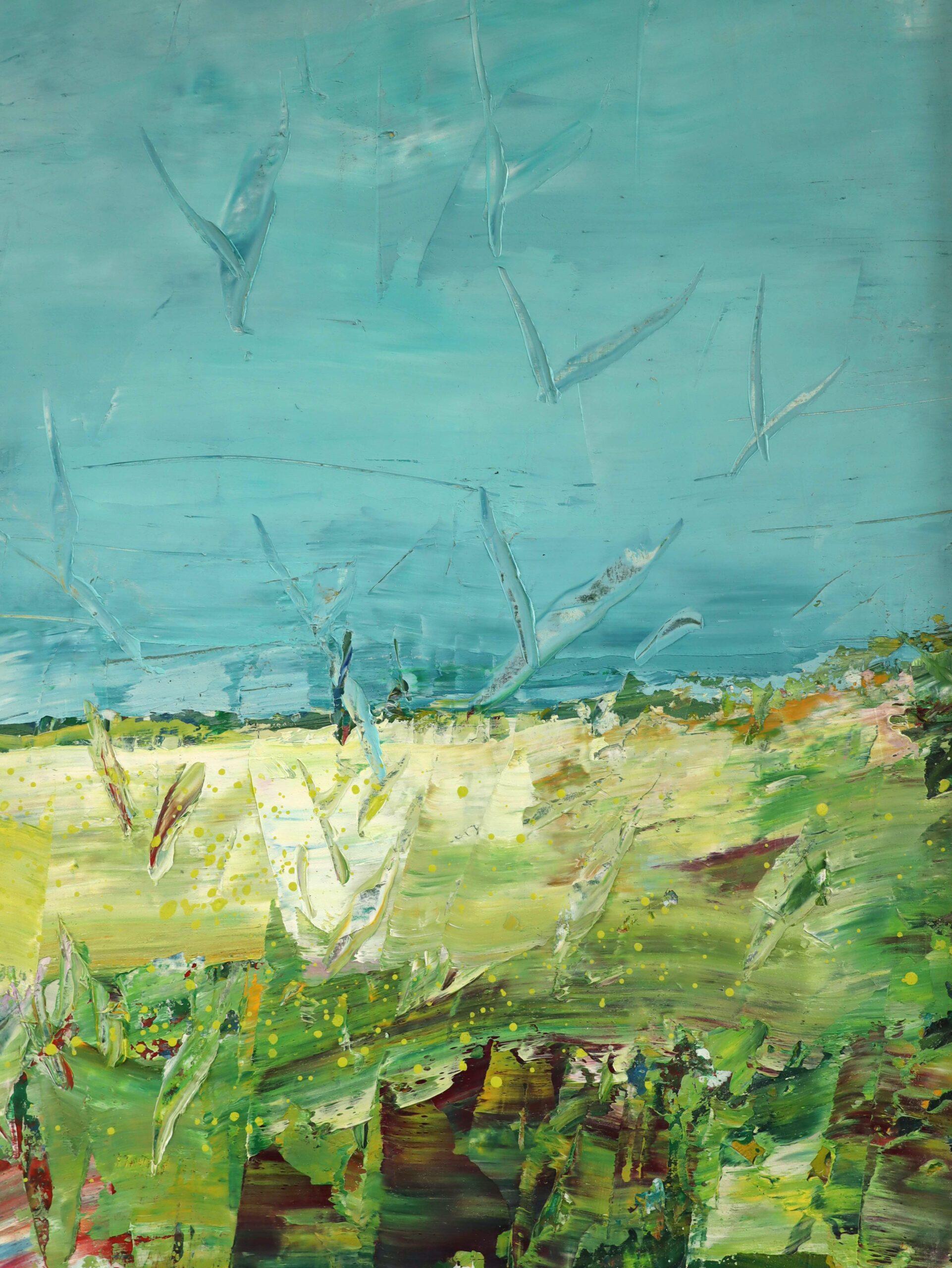 2003 Pittura ad olio contemporanea originale di paesaggio astratto - Strati d'estate 4