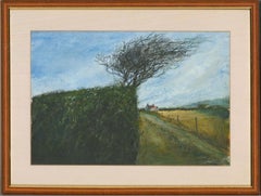 2004 Acrylic - Hawthorn Hedge and Cottage