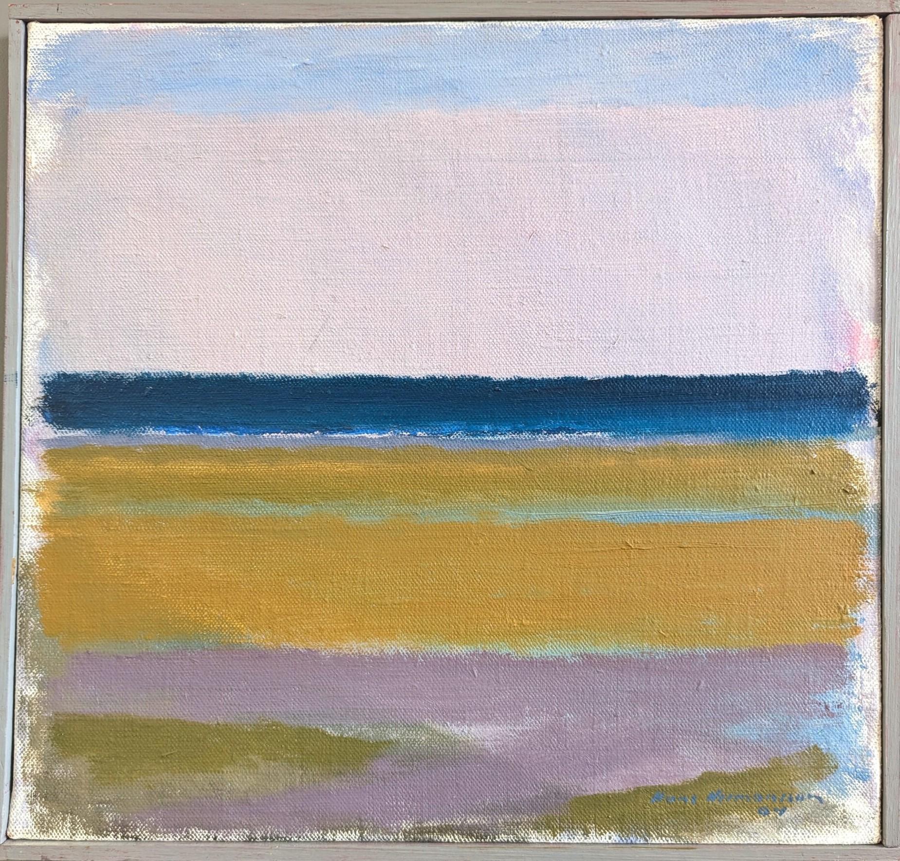 Landscape Painting de Unknown - 2004 Pintura al óleo original contemporánea de paisaje abstracto - Ensueño costero