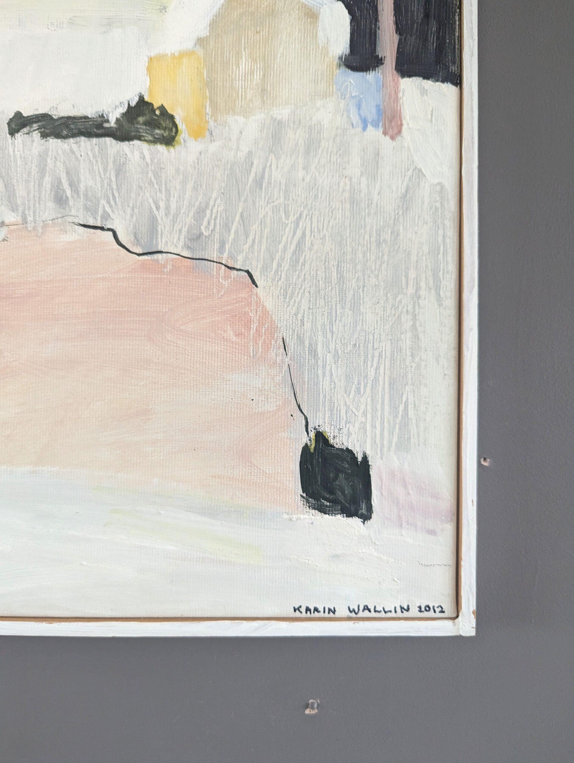 2012 Mini pittura ad olio di paesaggio astratto contemporaneo - Astrazione della natura in vendita 3