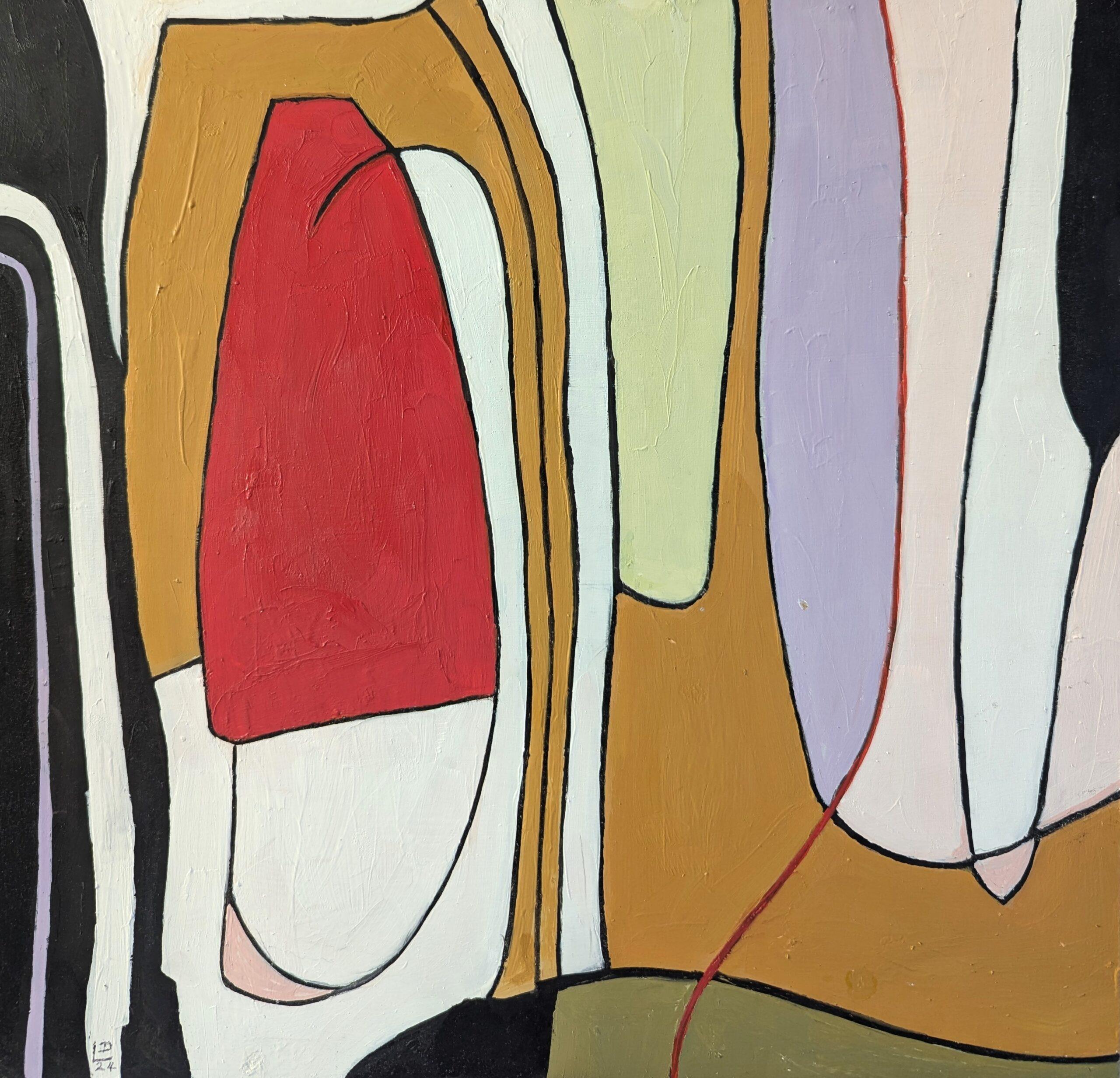 2024 Pittura ad olio astratta britannica contemporanea della Cornovaglia - Ouverture del bosco in vendita 4