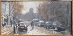 20th / 21st Century English post impressionist oil painting LONDON STREET SCENE