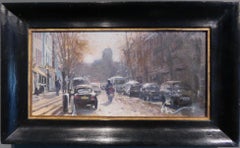 20th / 21st Century English post impressionist oil painting LONDON STREET SCENE