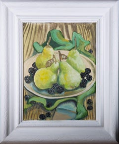 20th Century Acrylic - Still Life, Bowl of pears