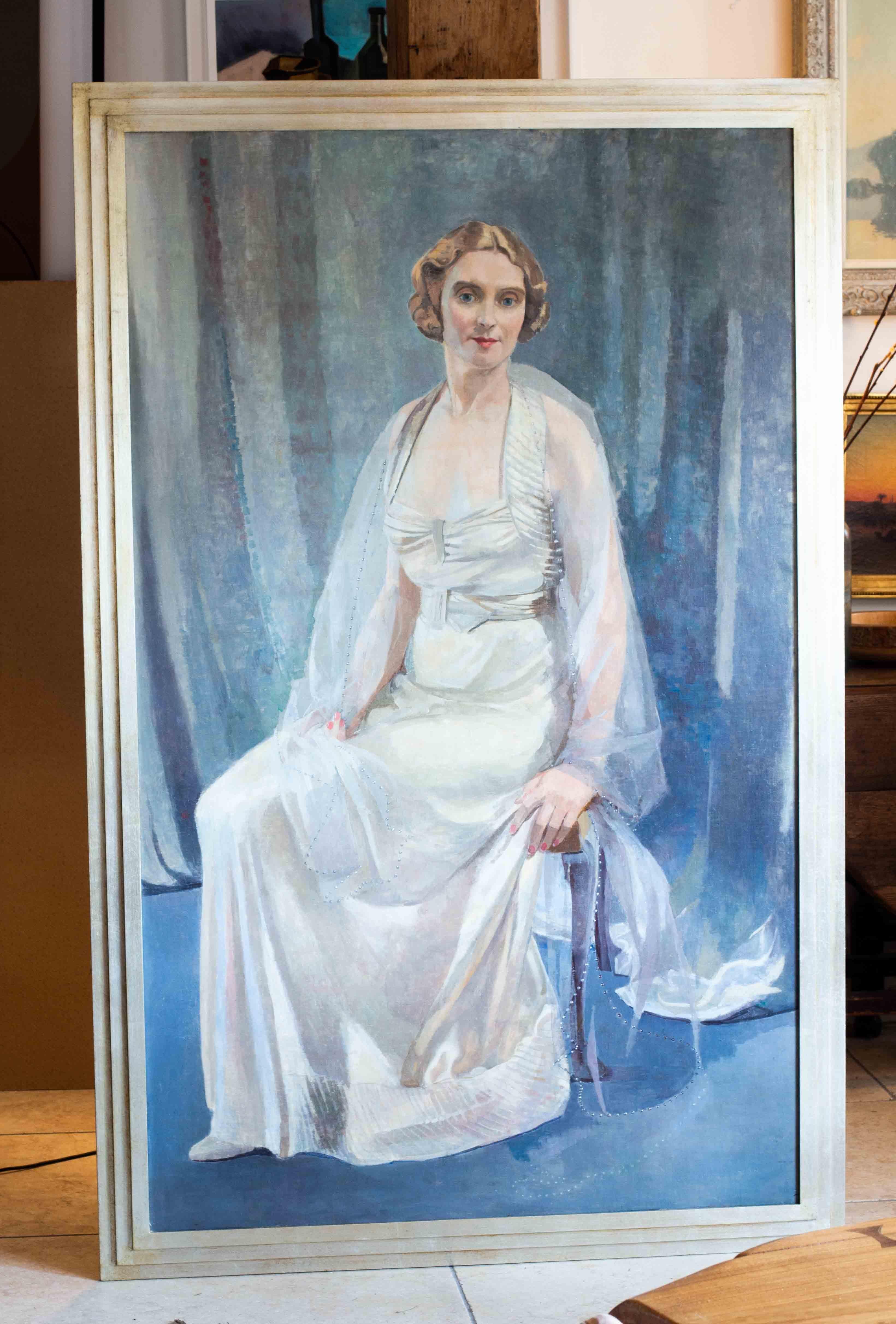 Britisches Porträt einer Dame der Gesellschaft aus dem 20. Jahrhundert, bei der es sich um Dame Anna Neagle handeln soll (Akademisch), Painting, von Unknown