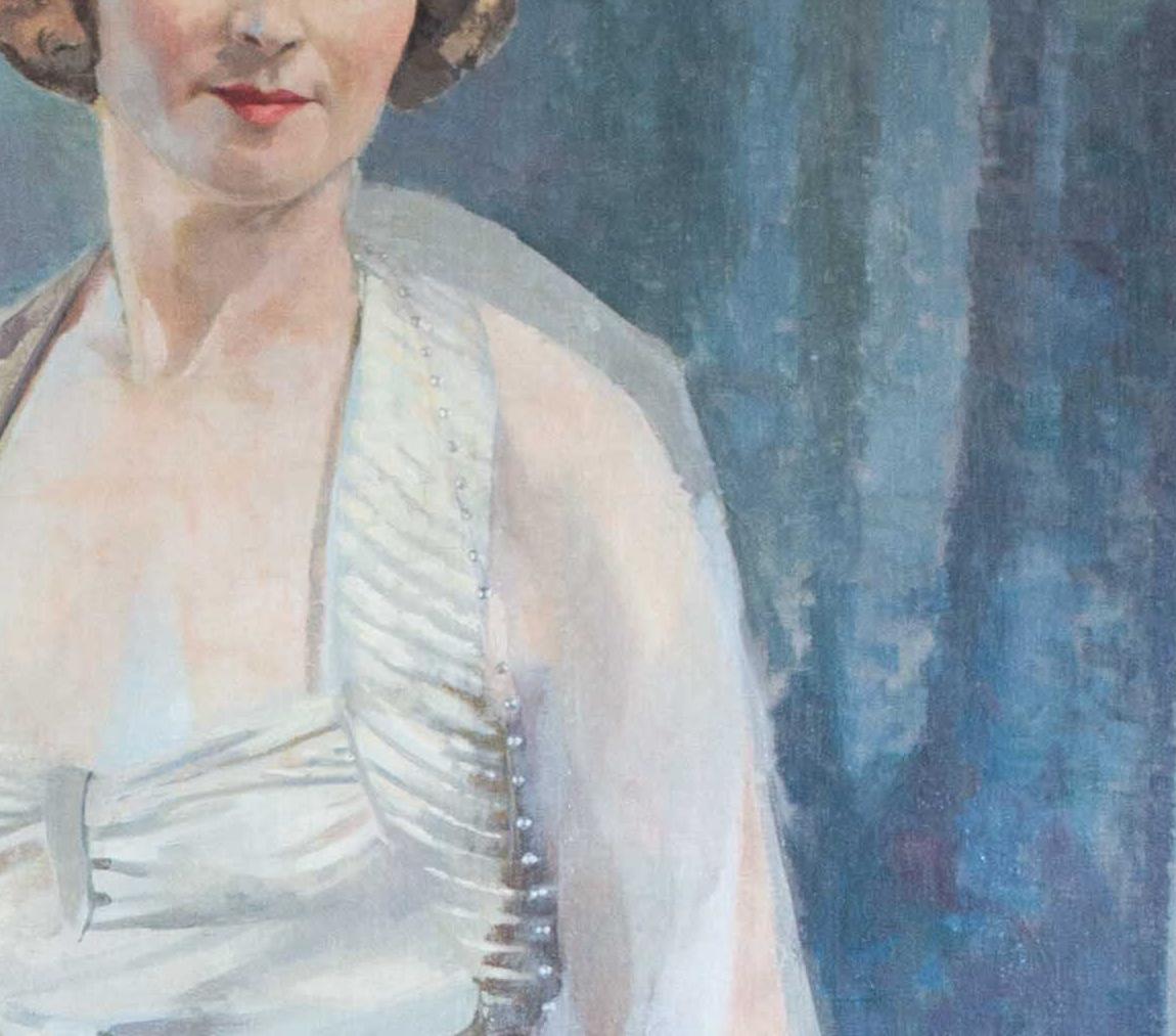 20th Century British portrait of a society lady thought to be Dame Anna Neagle For Sale 3