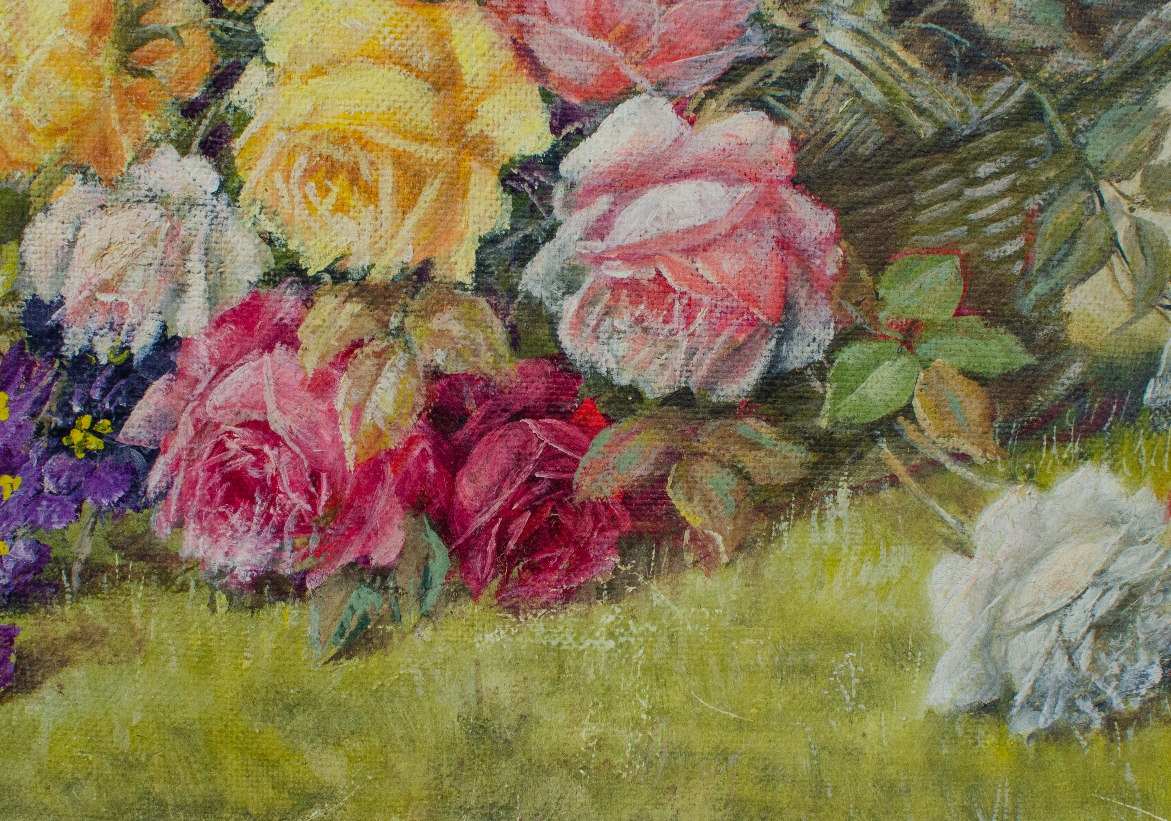 Blumenstillleben des 20. Jahrhunderts von Mystery Artist (Amerikanischer Impressionismus), Painting, von Unknown